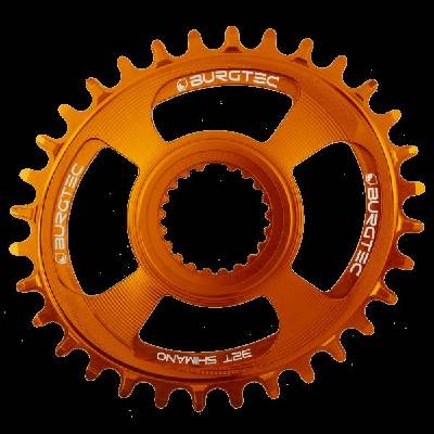Овална Плоча за курбел Burgtec Shimano Direct Mount thick thin 30T оранжев Iron Bro