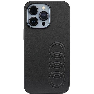 Кейс Audi Synthetic Leather за iPhone 13 Pro / 13 6.1", черен / черен, твърд, AU-TPUPCIP13P-TT/D1-BK (6955250226356)