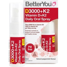 BetterYou Dlux+ vitamín D a vitamín K v ústnom spreji Prírodná mäta pieporná 12 ml