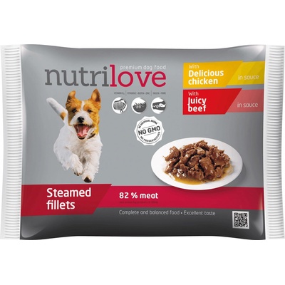 Nutrilove Adult Hovězí & Kuřecí 4 x 85 g