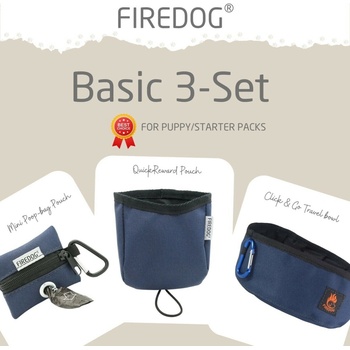 Firedog Basic 3-Set nylon tmavomodrý