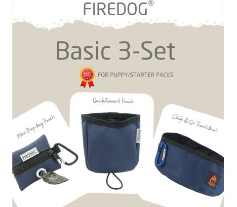 Firedog Basic 3-Set nylon tmavomodrý