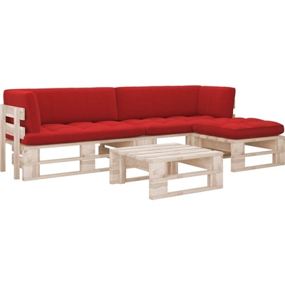 vidaXL Палетен комплект с възглавници, 4 части, импрегниран бор (3066823)