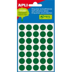 APLI Етикет, кръгъл, 13 мм, с ръкописен текст, цветен, apli, зелен 175 етикета/пак 2058 (2058)