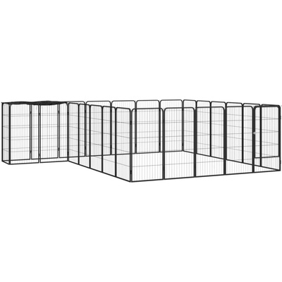 vidaXL Ohrádka pro psy 26 panelů černá 50 × 100 cm práškovaná ocel 9799.3115952