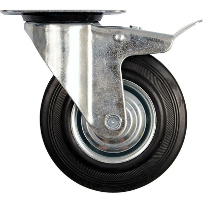 Kolečko otočné s brzdou, gumové 150kg 200/46/235mm – Zboží Dáma