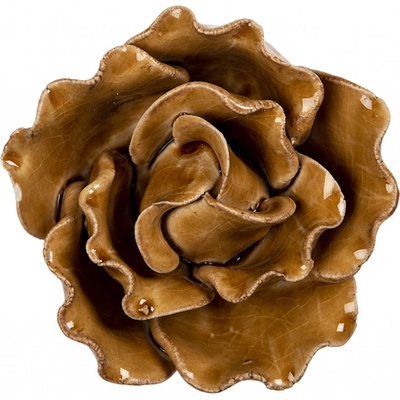 Keramická dekorace kvetina hnedá - Ø 8*6 cm - Clayre & Eef
