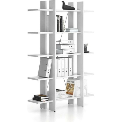 B2B Partner Kancelářský regál vysoký krátký SOLID, 1250 x 400 x 1825 mm, bílá