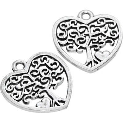 Srdíčko se stromem života, 18x17mm