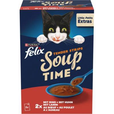 FELIX Soup Tender Strips rozmanitost z venkova 6 × 48 g