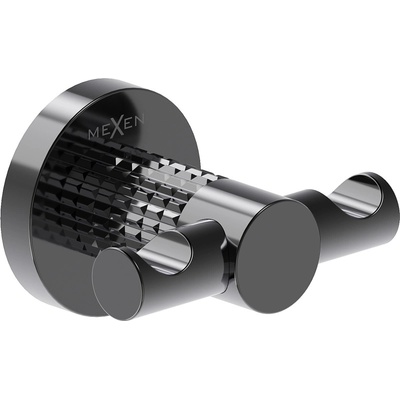 Mexen Triv двойна кука за кърпи, черен хром - 70A33012-73 (70A33012-73)