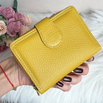 Image 1 of Естествена кожа портмоне Жълто Модел Е999