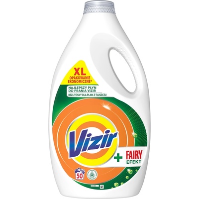Vizir + Fairy Effect prací gel na barevné prádlo a mastné skvrny 2,25 l 50 PD