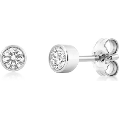 SOFIA DIAMONDS zlaté náušnice s diamantmi 2 x 0,18 ct UDER26658W-H-I1