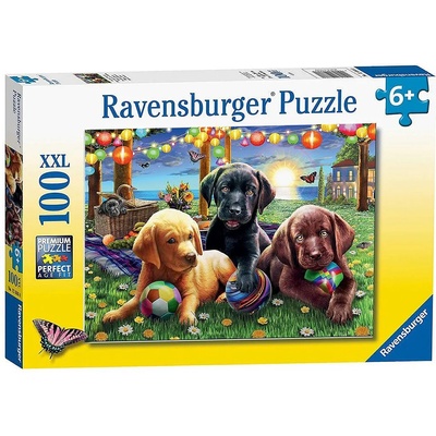 Ravensburger Пъзел Ravensburger XXL - Кученца на пикник, 100 части 128860