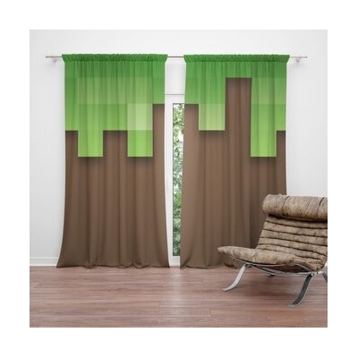 Sablio Závěsy Green Blocks 2: 2 ks - 140x250 cm - Sablio