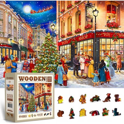 WOODEN CITY Dřevěné Vánoční ulice 2v1 EKO 1010 dílků