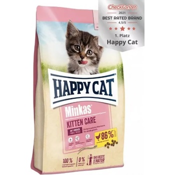 Happy Cat Minkas Kitten Care Poultry - храна за подрастващи котенца до 13 седмица, с пилешко, картофено мюсли, 10 кг, Германия - 70406