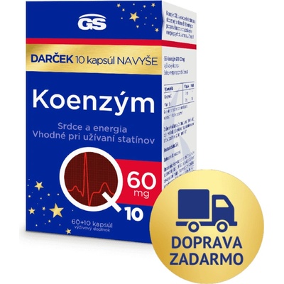 GS Koenzým Q10 60 mg darček 2023 70 kapsúl