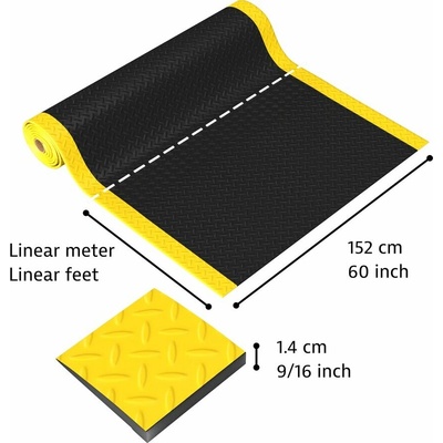 Notrax 479 Cushion Trax Protiúnavová rohož s diamantovým vzorom čierna / žltá 152 cm x linm