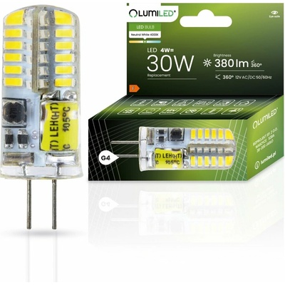 LUMILED LED žiarovka G4 kapsula 4W = 30W 380lm 4000K Neutrálna 360°