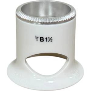 Bergeon Лупа Bergeon 2611-TB-1.5 с биконвексен обектив, бяла, увеличение 6.7x