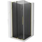 Mexen Velar L плъзгаща се душ кабина 90 x 90 см, графит, златисто матиран - 871-090-090-43-55 (871-090-090-43-55)