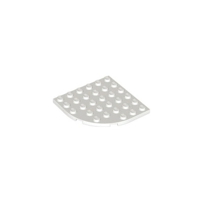 Lego 6003 White Plate, Round Corner 6 x 6