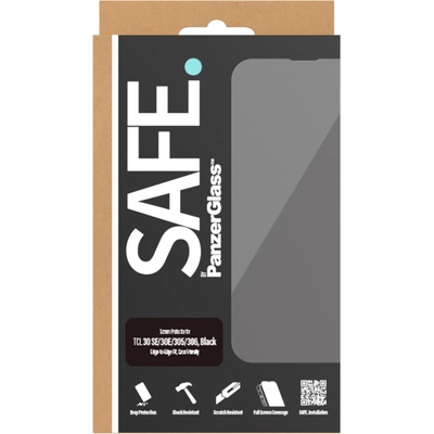 Safe Стъклен протектор Safe за TCL30 SE/30E/305/306 - Черен