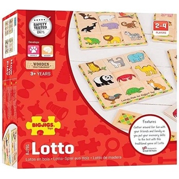 Image 1 of Bigjigs Toys - Дървена игра лото животни