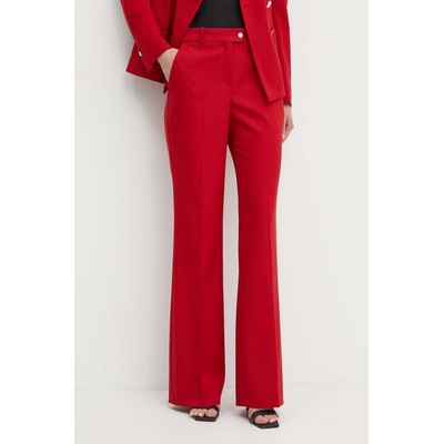 Boss Вълнен панталон boss в червено с широка каройка, с висока талия 50521150 (50521150)