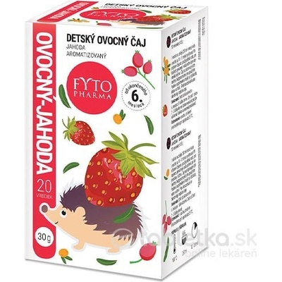 Fyto Detský ovocný čaj Jahoda 20 x 1,5 g