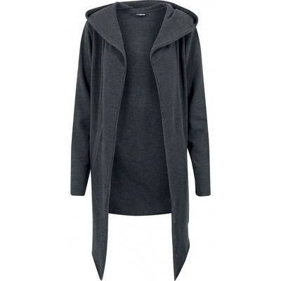 Urban Classics Long Hooded Open Edge Cardigan charcoal – Zboží Dáma