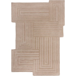 Flair Rugs Бежов ръчно изработен вълнен килим 160x230 cm Zen Rectangles - Flair Rugs (503119380227)