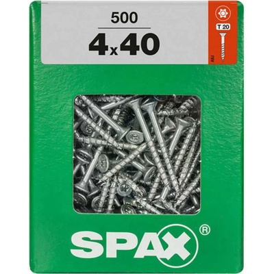 Spax Uni vrut zápust.hlava T-Star+ T20 4CUT část.závit Wirox 4 x 40 mm 500 ks