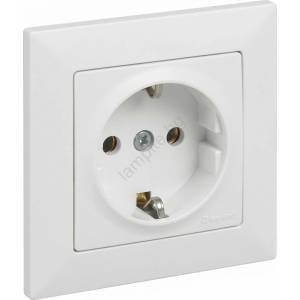 Legrand - Домашен контакт SCHUKO с рамка SUNO 250V бял (LR0117A)
