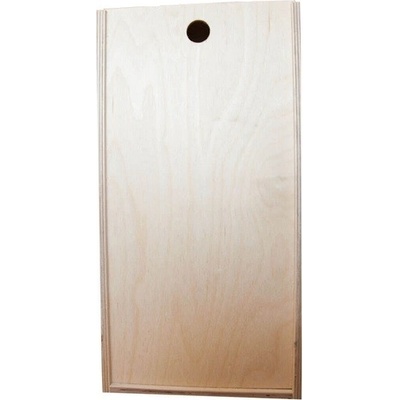 Drevený darčekový obal na 2 fľaše vína prírodná farba, výška: 35cm, priemer:10cm