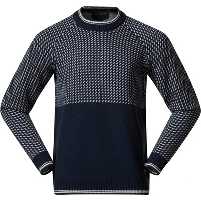 Bergans Мъжки норвежки пуловер Bergans Alvdal Wool Jumper Merino jumper - Navy Blue / Vanilla White - размер XL (017-1924-0414)