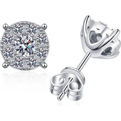 Olivie stříbrné náušnice MOISSANITE 9369