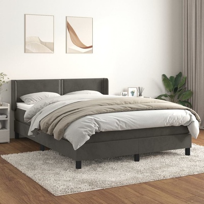 Petrashop 3130896 boxspring postel s matrací tmavě šedý samet