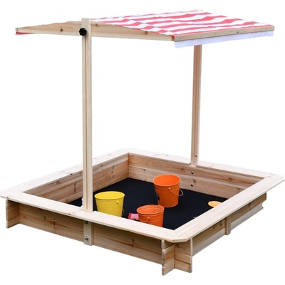 Ginger Home Дървен детски пясъчник с регулируем покрив - Ginger Home (C766)