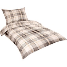 Vesna Povlečení flanel Káro šedé 70x90 140x200