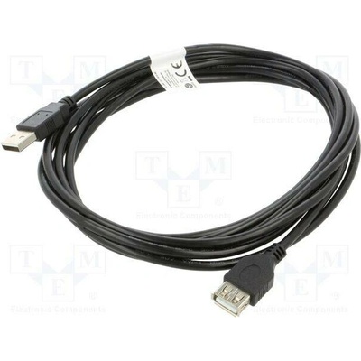 Lanberg CA-USBE-10CC-0030-BK USB 2.0, USB A zásuvka,USB A vidlice, zlacený, 3m, černý