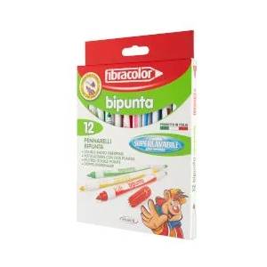 Fibracolor Двувърхи флумастери Bipunta 12 цвята