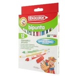 Fibracolor Двувърхи флумастери Bipunta 12 цвята