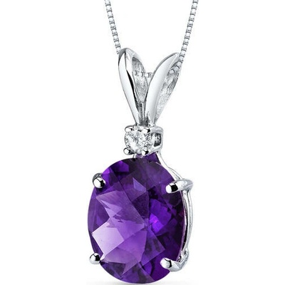 Eppi Zlatý přívěsek s 2.03ct ametystem a diamantem Rafiah P32623