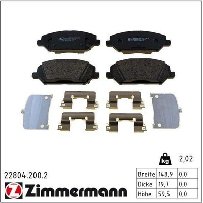 Sada brzdových destiček, kotoučová brzda ZIMMERMANN 22804.200.2