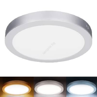WD244-S - LED панел 2 в 1 24W/230V 3000/4000/6000K Ø 30 cm IP54 сребрист (SL1670)