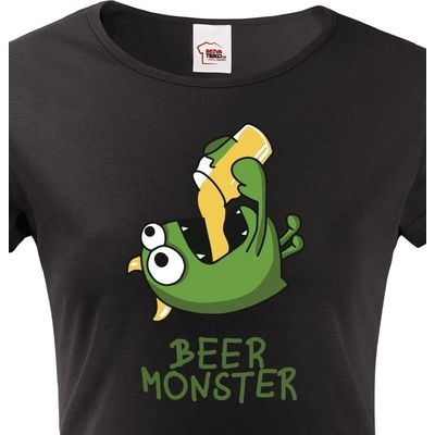 Dámské tričko Beer monster Černá
