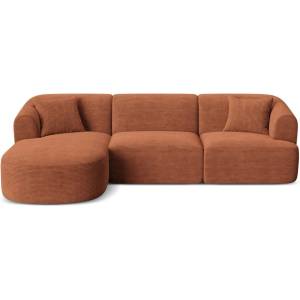 Cosmopolitan Design Теракотен ъглов диван от рипсено кадифе (ляв ъгъл) Campi - Cosmopolitan Design (COS_LC_L_266_F1_CAMPI3)